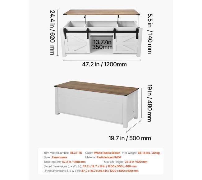 120 cm kaimo stiliaus kavos staliukas su pakeliamu stalviršiu6