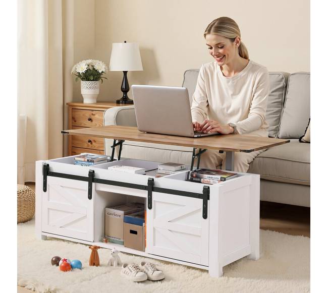 120 cm kaimo stiliaus kavos staliukas su pakeliamu stalviršiu7