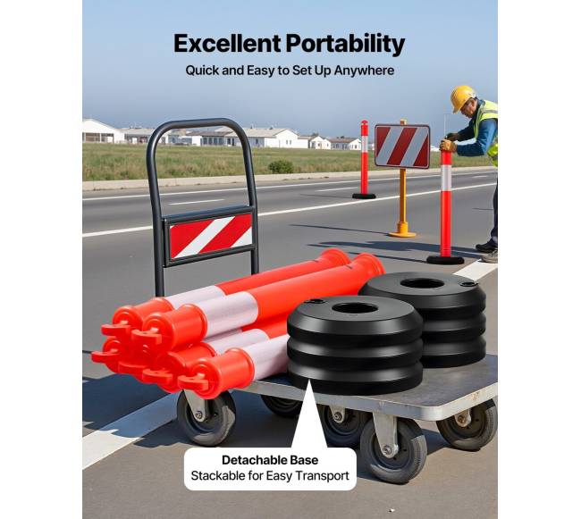 3 raudoni eismo žymekliai su užpildomu pagrindu3