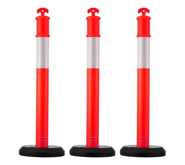 3 raudoni eismo žymekliai su užpildomu pagrindu8