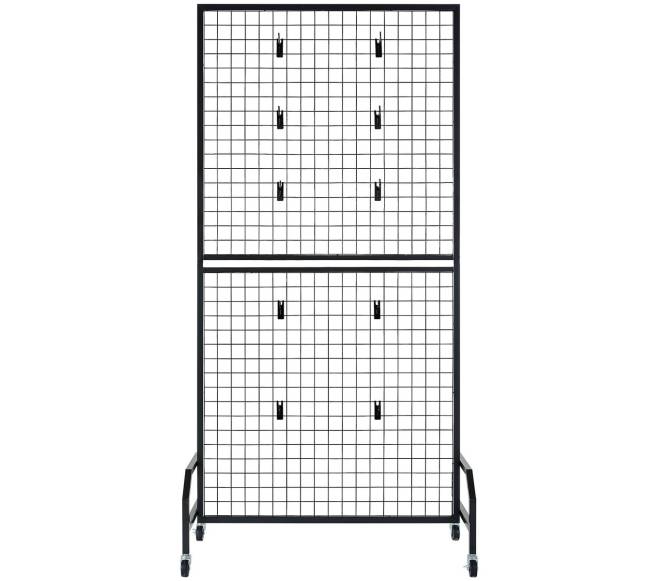 Juodo plieno tinklelių sienelės su ratukais10