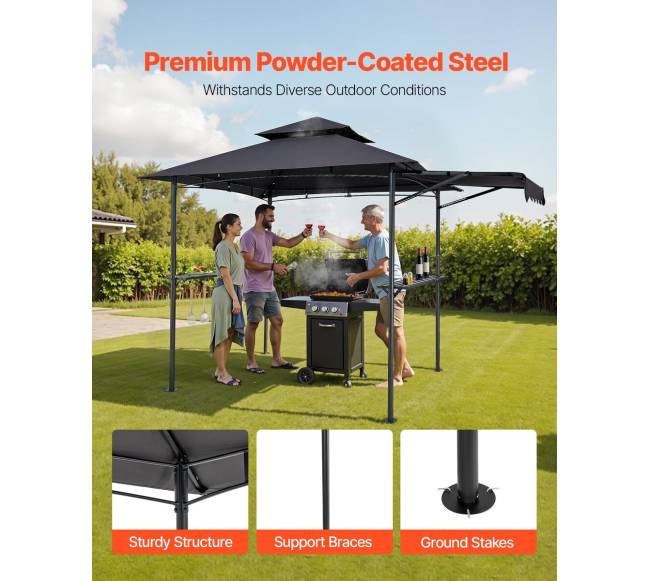 Grilis pavėsinei, 2.43 x 1.5 m, dvigubas stogas3