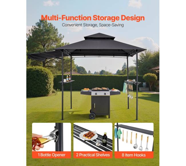 Grilis pavėsinei, 2.43 x 1.5 m, dvigubas stogas4