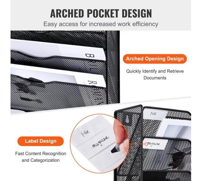 Sieninė dokumentų lentyna su 16 kišenių3