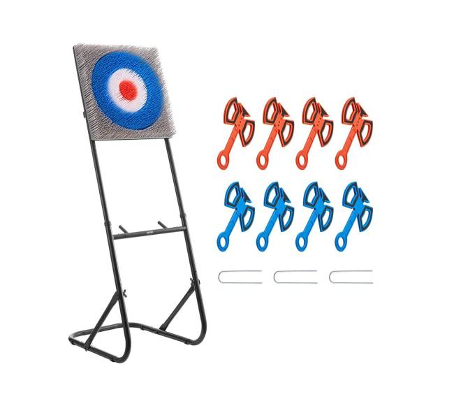 Kirvių mėtymo rinkinys su plastikiniu taikiniu8