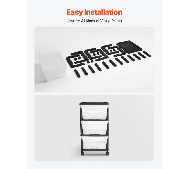 Plastikinis stalčių vežimėlis su ratukais5