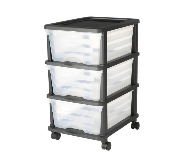 Plastikinis stalčių vežimėlis su ratukais8