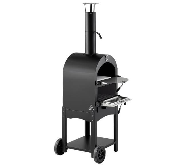 Lauko malkinė picų krosnelė su 2 ratukais9