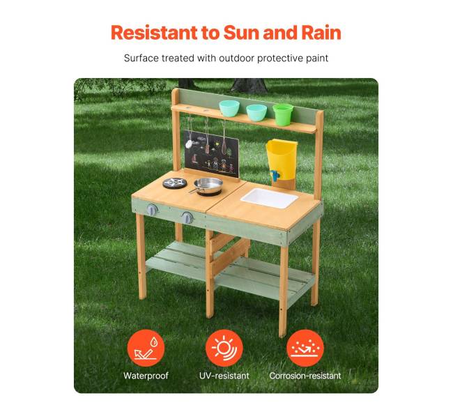 Medinė purvo virtuvėlė vaikams lauke1