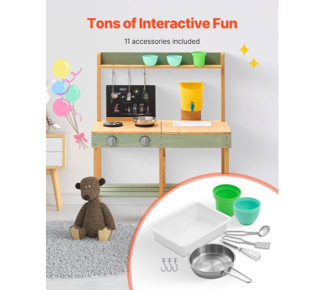 Medinė purvo virtuvėlė vaikams lauke3