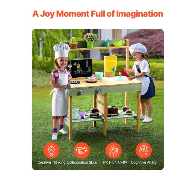 Medinė purvo virtuvėlė vaikams lauke4