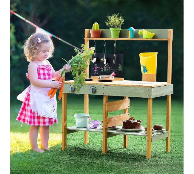 Medinė purvo virtuvėlė vaikams lauke7