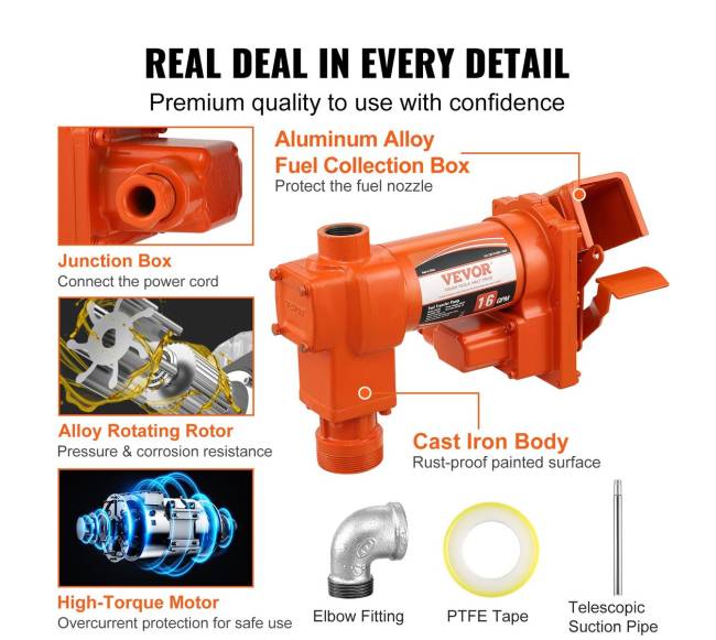 Kuro perkėlimo pompa, 12V DC, 60.5 LPM5