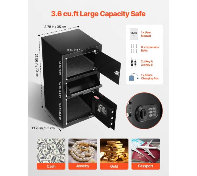 3,6 kubinių pėdų seifas su skaitmenine klaviatūra2