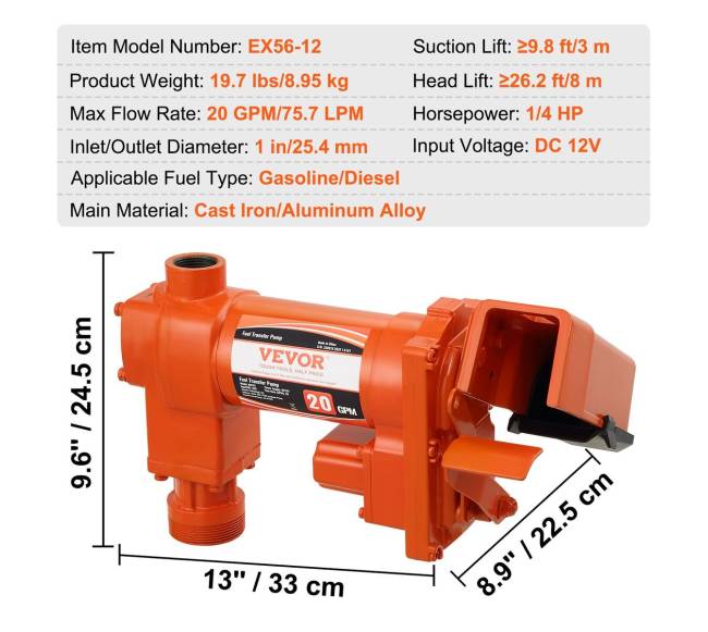 Benzino siurblys su 12 V DC elektros6