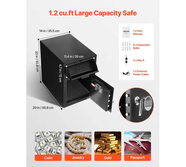 Didelės talpos skaitmeninis seifas su skaitmeniniu klaviatūra2