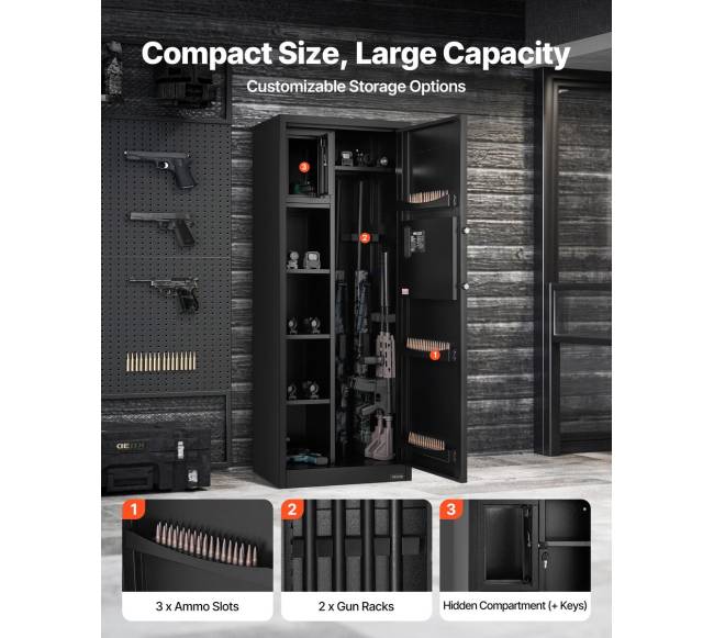 4 vietų ginklų seifas šautuvams ir pistoletams1