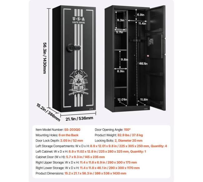 4 vietų ginklų seifas šautuvams ir pistoletams6