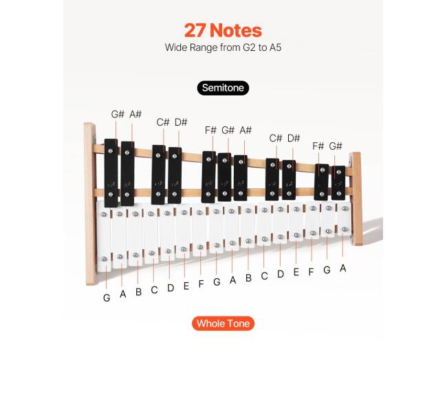 Glockenspiel ksilofonas su 27 natomis1