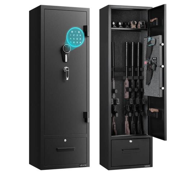 4 vietų seifas ginklams, spintelė šautuvams ir pistoletams0