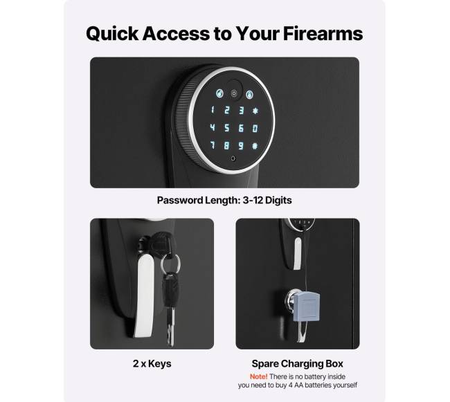 4 vietų seifas ginklams, spintelė šautuvams ir pistoletams2