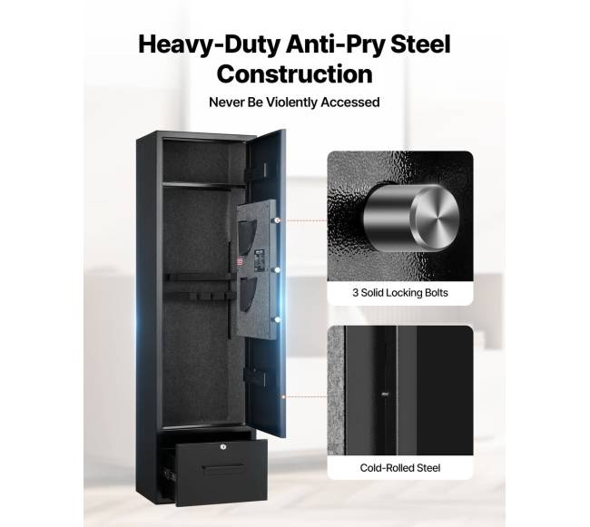 4 vietų seifas ginklams, spintelė šautuvams ir pistoletams4