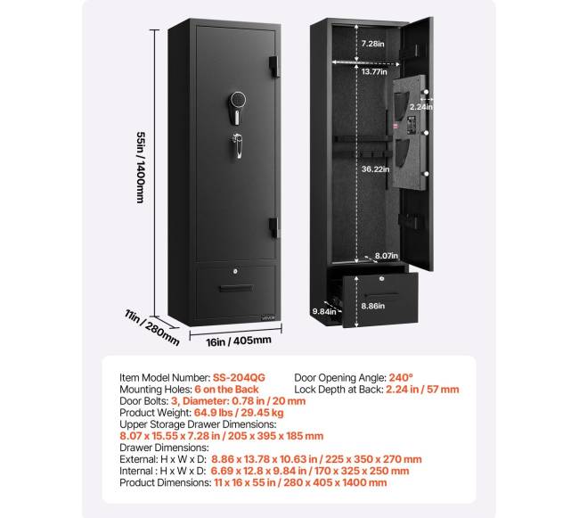 4 vietų seifas ginklams, spintelė šautuvams ir pistoletams6