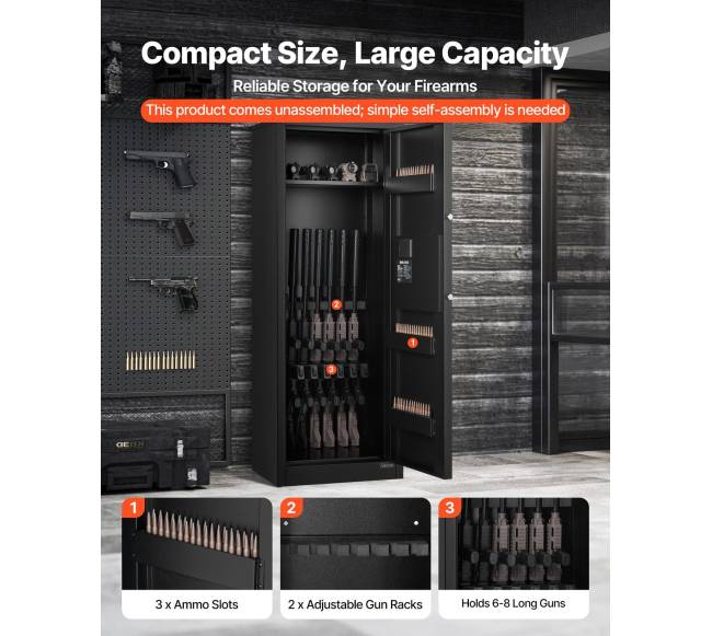 Šautuvų ir pistoletų seifas, 6-8 vietos1