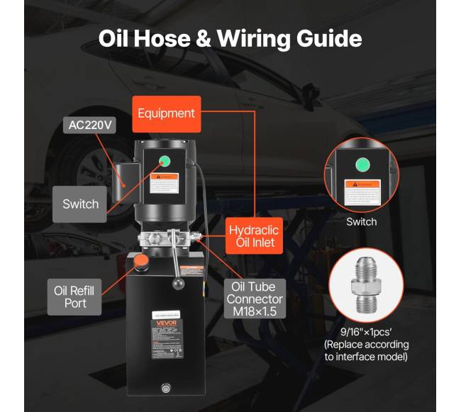 Hidraulinis siurblys AC 220V, 15 litrų talpos5