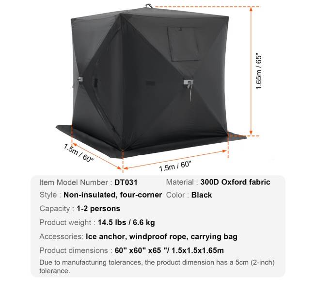 Nešiojamas žvejybinis tentas, 1-2 asmenims6