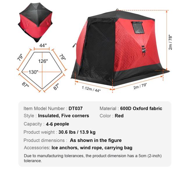 Nešiojama palapinė ledo žūklei 4-6 žmonėms6