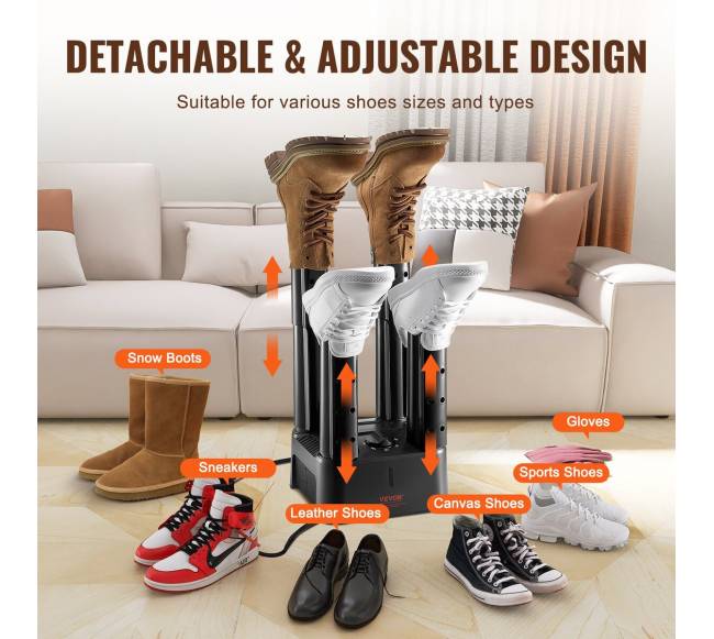 Nuimamas batų džiovintuvas su 4 vamzdeliais5