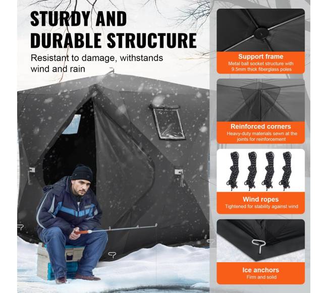 Nešiojama palapinė žvejybai ant ledo, 3–4 asmenims2