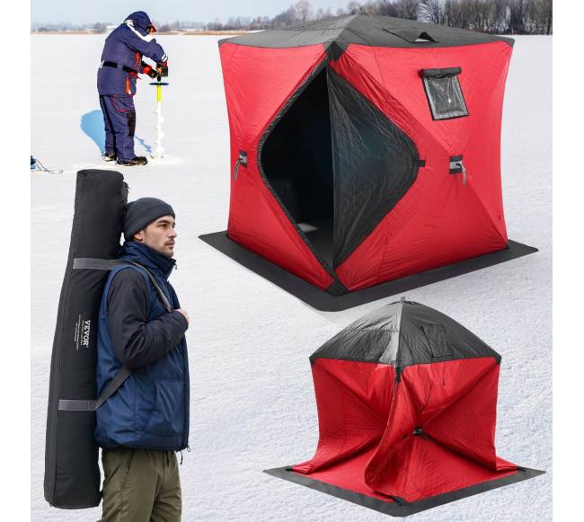 Izoliuota 3-4 asmenų ledo žvejybos palapinė7