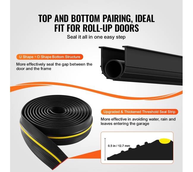 Garažo vartų sandarinimo komplektas, 6,1 M, PVC2