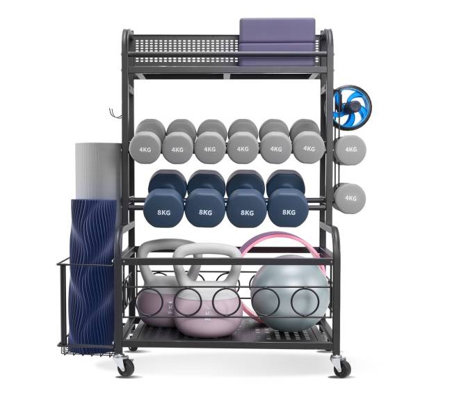 Treniruoklių kilimėlių laikiklis su kabliais0