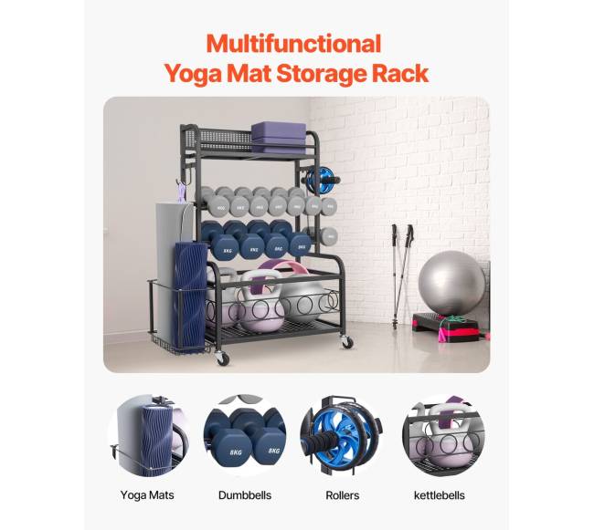 Treniruoklių kilimėlių laikiklis su kabliais1