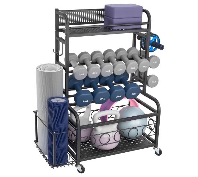 Treniruoklių kilimėlių laikiklis su kabliais10