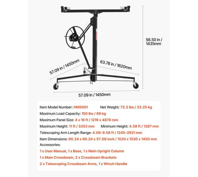 3353 mm gipso kartono pakėlėjas su teleskopine rankena6