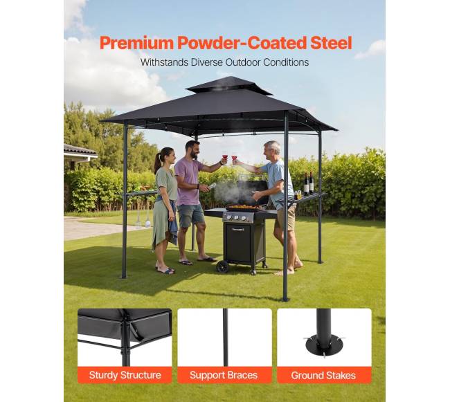 Lauko kepsninės pavėsinė 2,43 x 1,5 m3