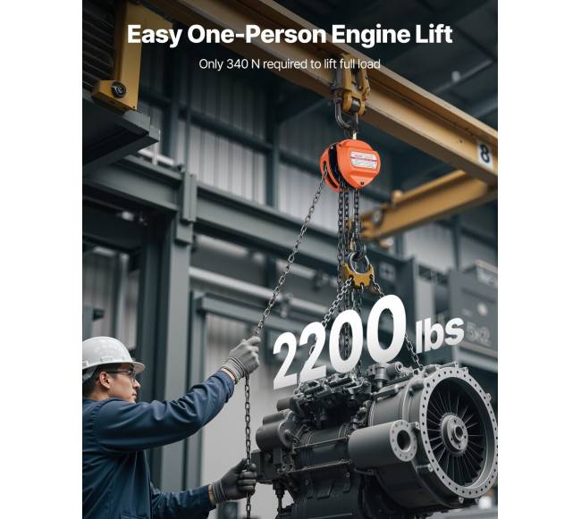 Rankinis grandininis keltuvas, 1 t, 6 m1