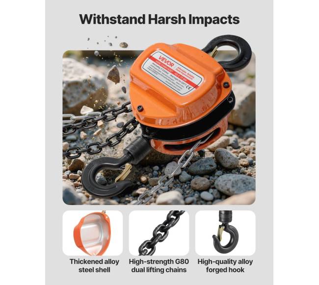 Rankinis grandininis keltuvas, 1 t, 6 m4