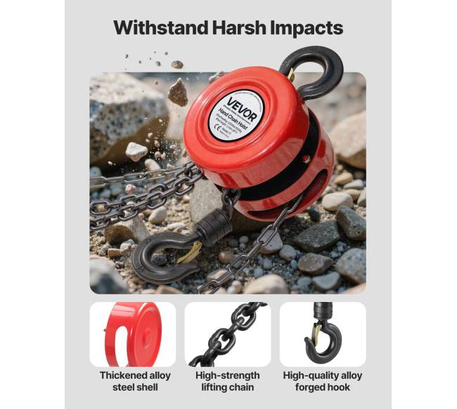 Rankinis grandininis keltuvas, 1 tonos talpa4