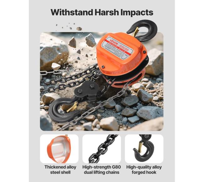 Rankinis grandininis keltuvas 3 t, 3 m4