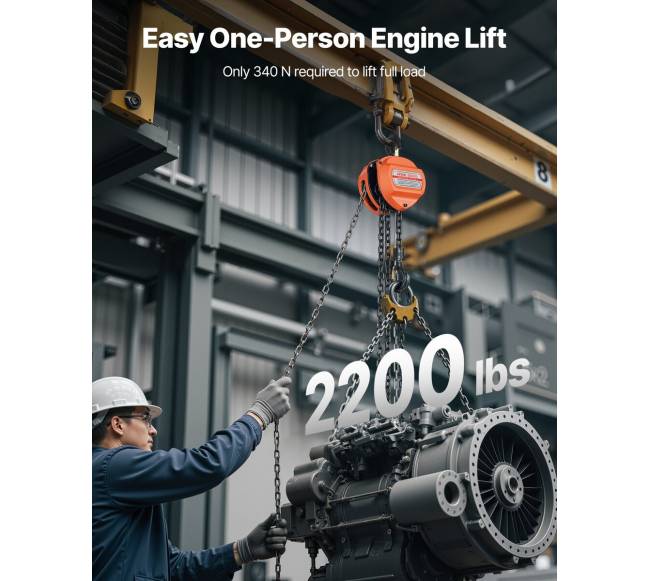 Rankinis grandininis keltuvas 1 t 3 m oranžinis1