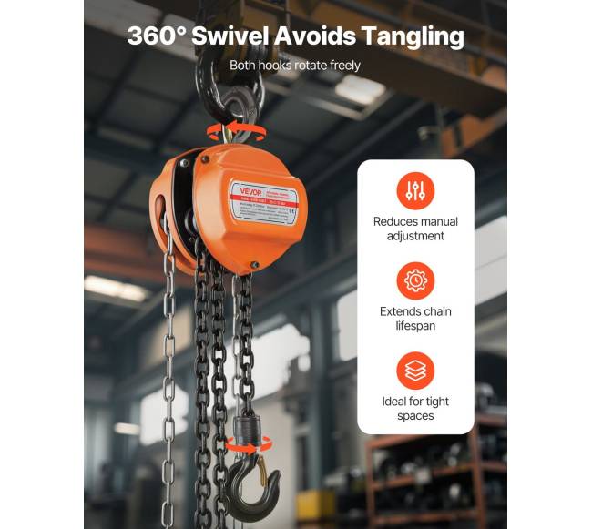 Rankinis grandininis keltuvas 1 t 3 m oranžinis5