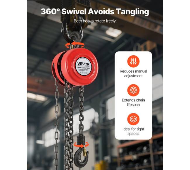 Rankinis grandininis keltuvas, 1 tonos keliama galia5