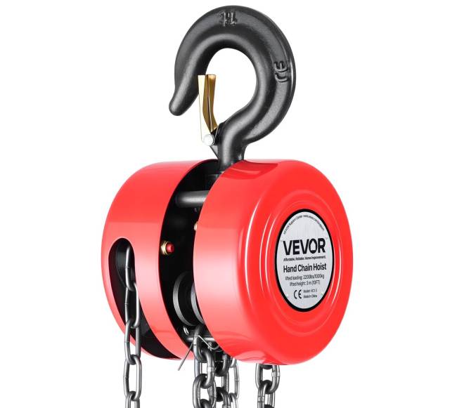 Rankinis grandininis keltuvas, 1 tonos keliama galia10