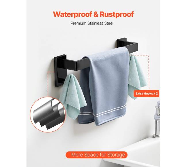 Juodas vonios aksesuarų komplektas, 5 dalys2