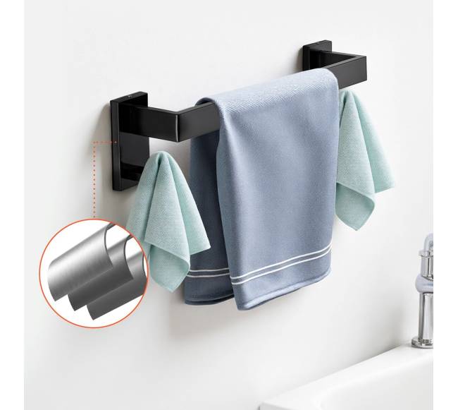 Juodas vonios aksesuarų komplektas, 5 dalys7